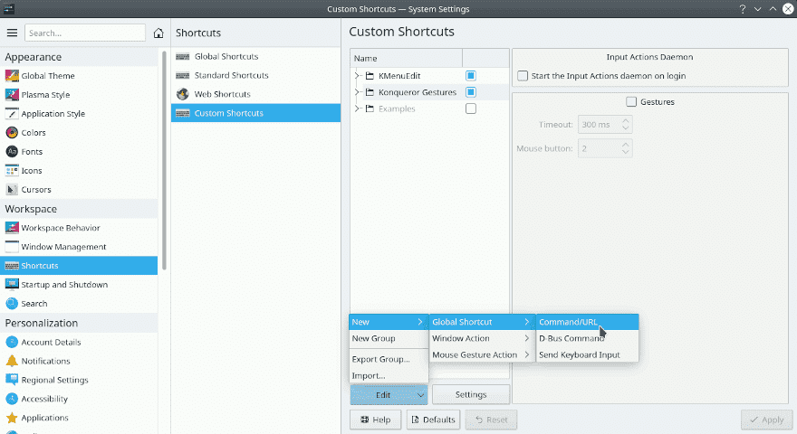 Creating a custom shortcut for flipping the screen in KDE Plasma
